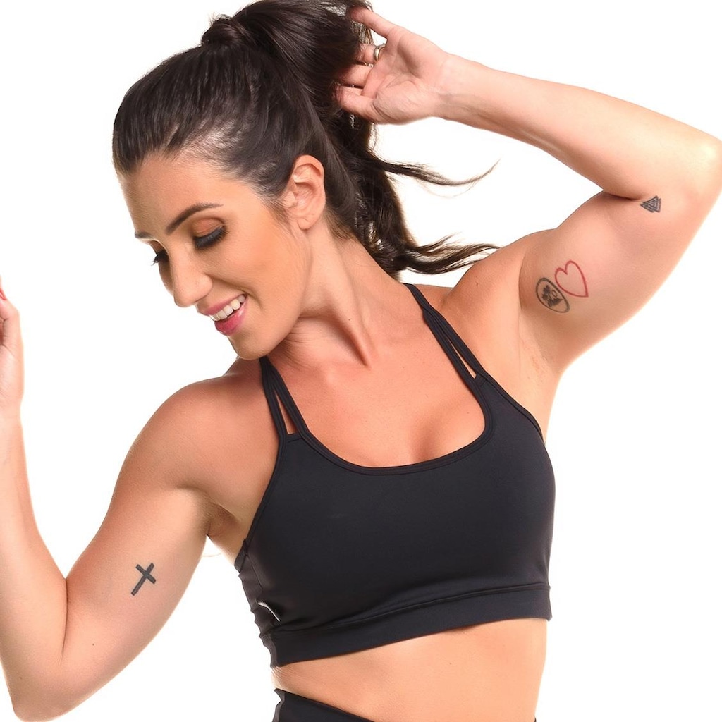 Imagem 4 do produto Top Fitness com Bojo Removível e Proteção Solar UV50+ Sandy Fitness Open - Feminino