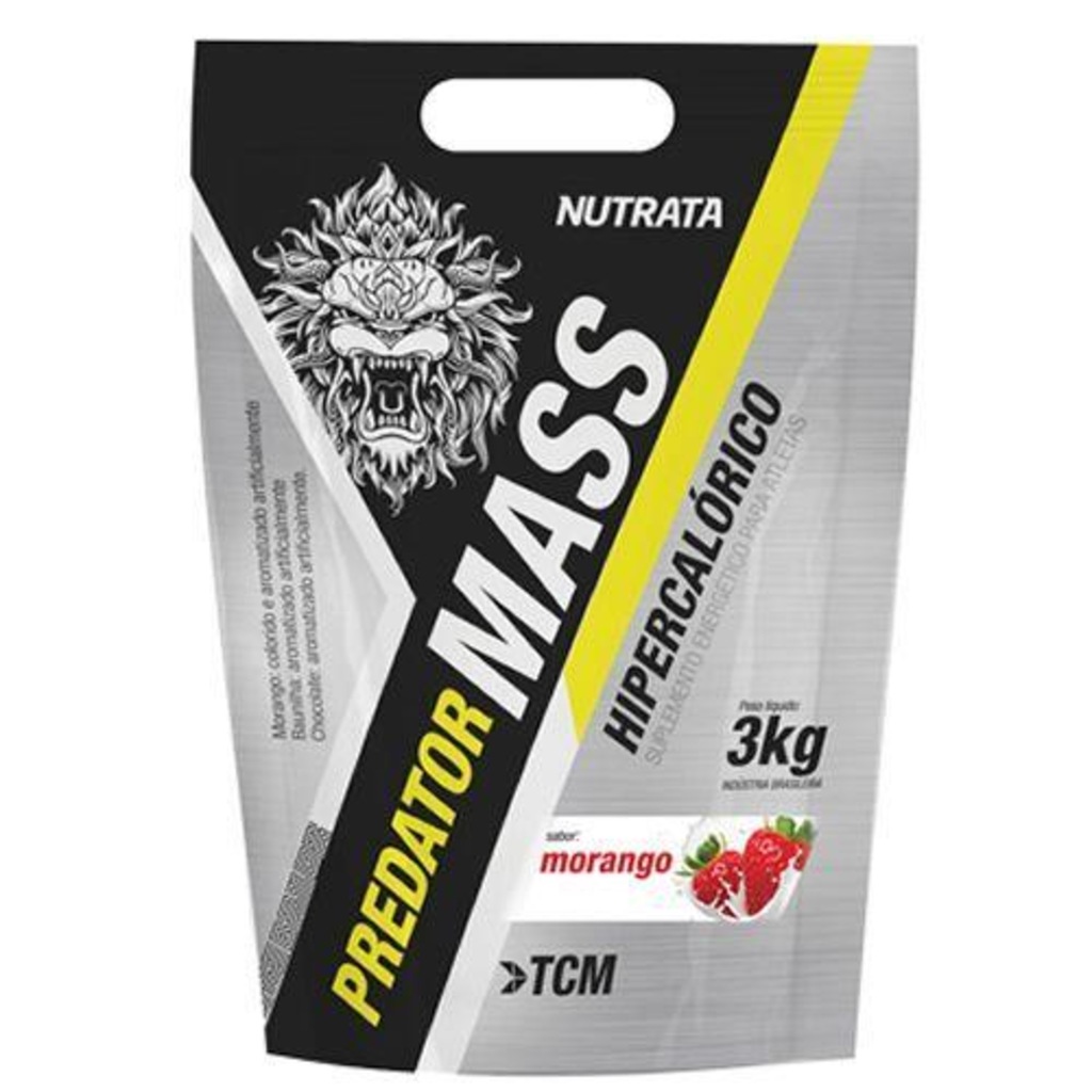 Hipercalórico Predator Mass Nutrata - Morango - 3000g - Foto 1