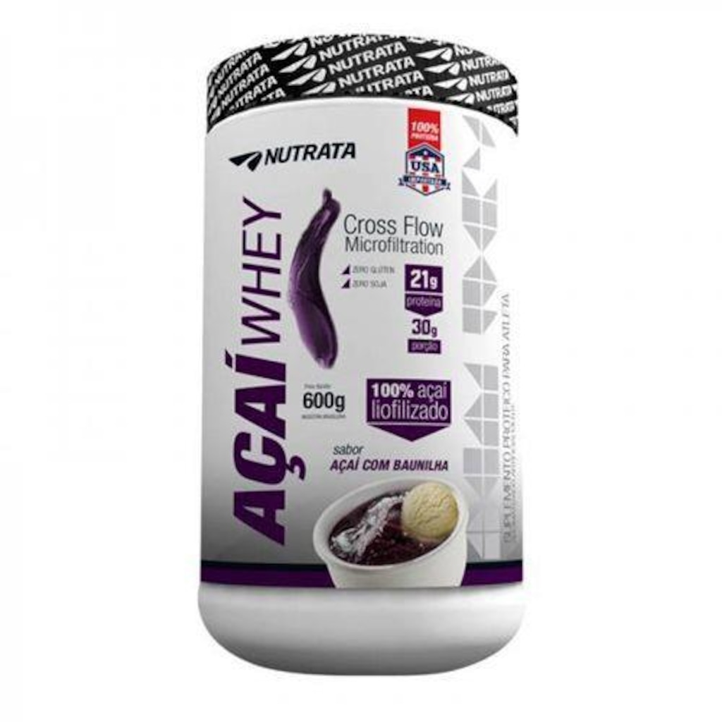 Açaí Whey Nutrata - Açaí com Baunilha - 600g - Foto 1