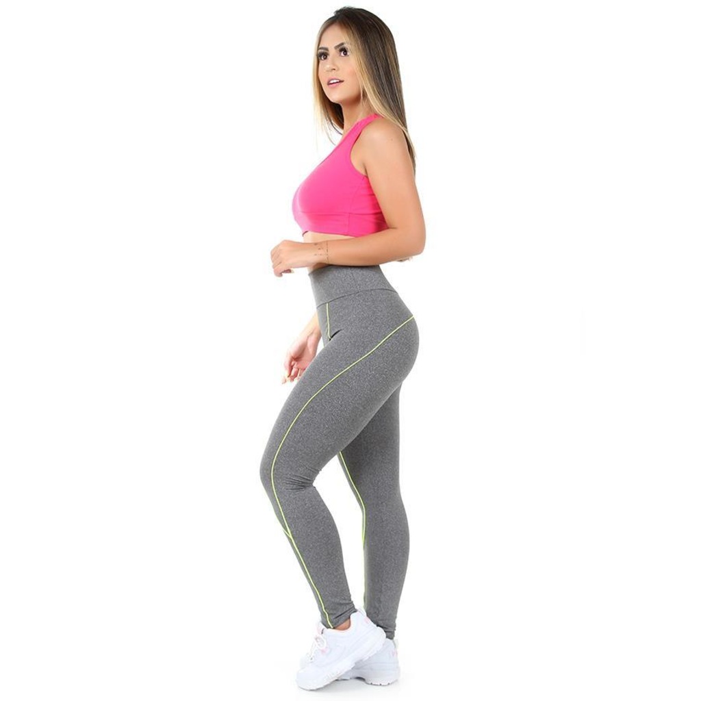 Calça Legging Go Fit Rio Montaria Neon - Feminina - Foto 2