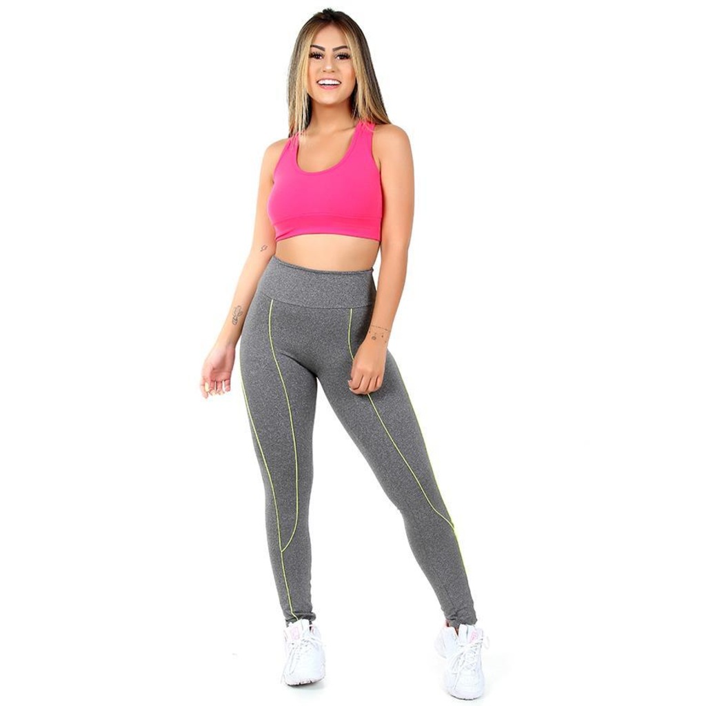 Calça Legging Go Fit Rio Montaria Neon - Feminina - Foto 4