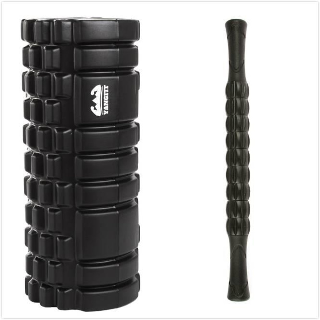 Rolo de Liberação Miofascial Yang Fit Foam Roller + Bastão Soltura