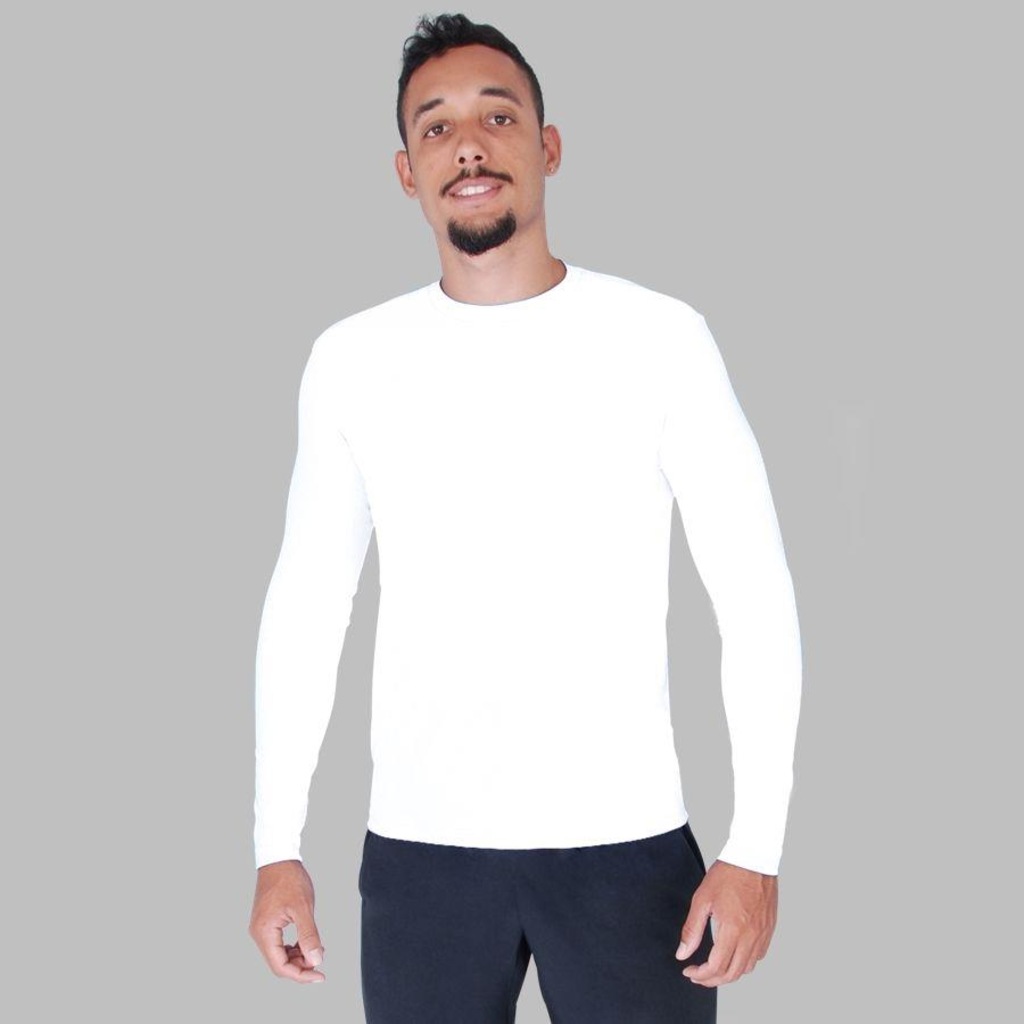Camisa Manga Longa Roupas Térmicas com Proteção Solar UV 50+ - Masculina - Foto 1