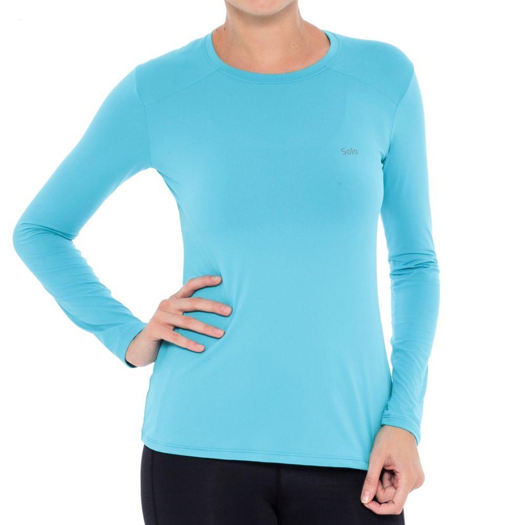 Camiseta Manga Longa Solo Ion UV com Proteção Solar - Feminina - Foto 1