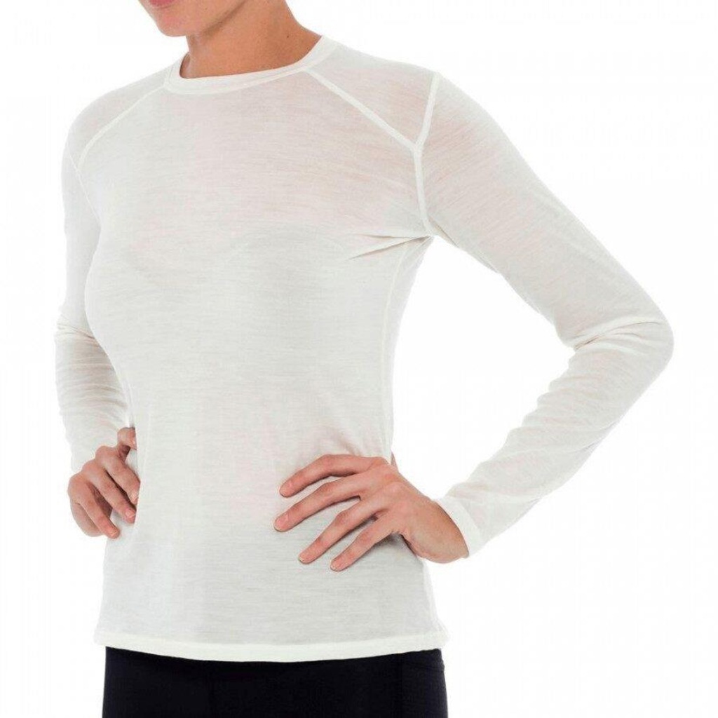 Camiseta Manga Longa Segunda Pele Solo Essential Merino Crew - Feminino - Foto 1