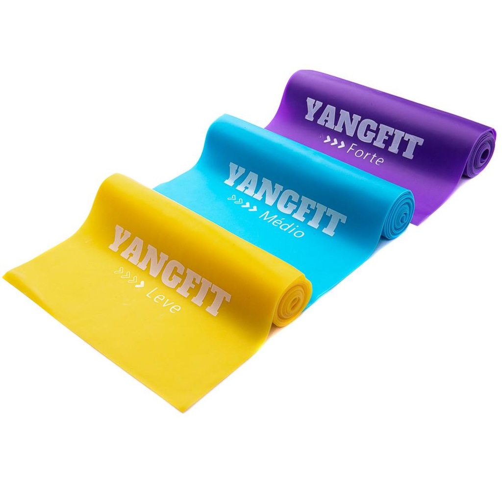 Kit Thera Band Faixa Elástica Yangfit - 3 Intensidades