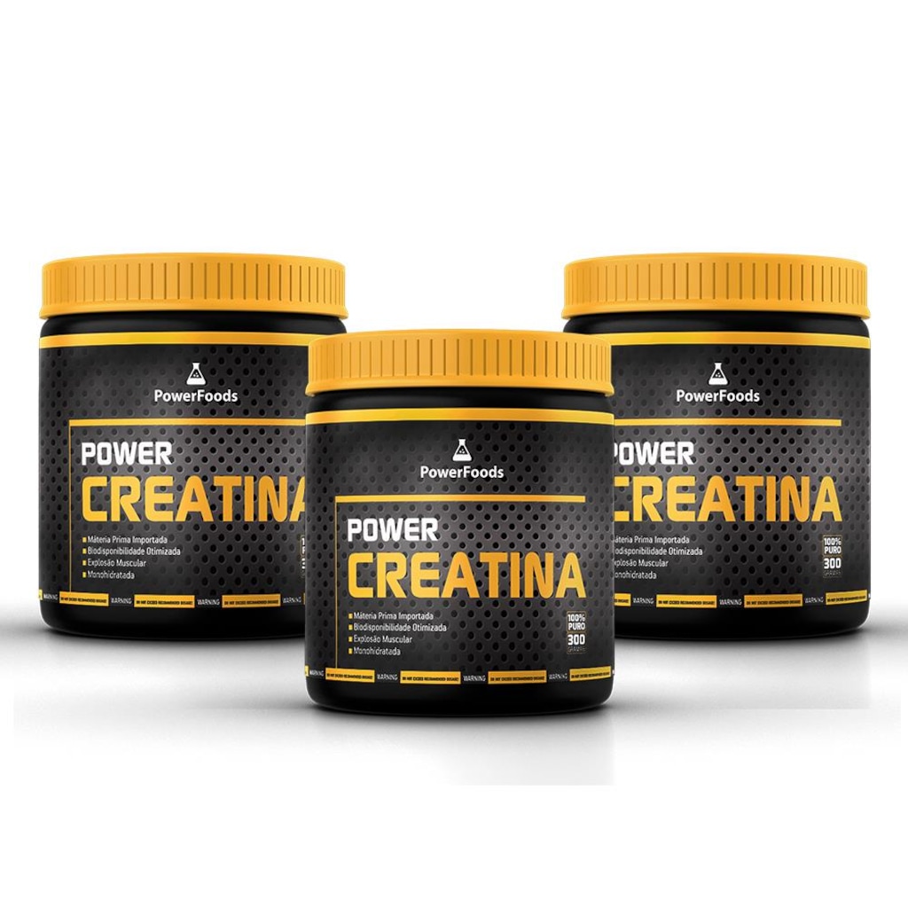 Power Creatina PowerFood - 300g cada - 3 potes - Foto 1