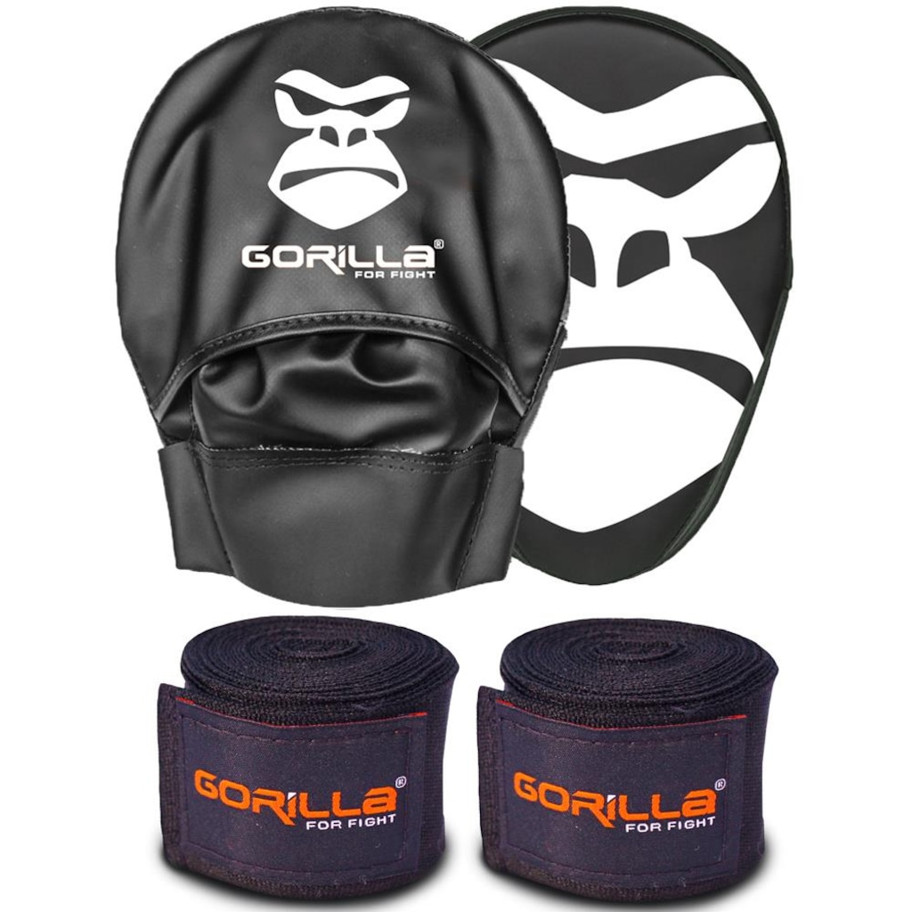 Kit Gorilla Manopla de Foco Aparador de Soco + Bandagem  03 Metros