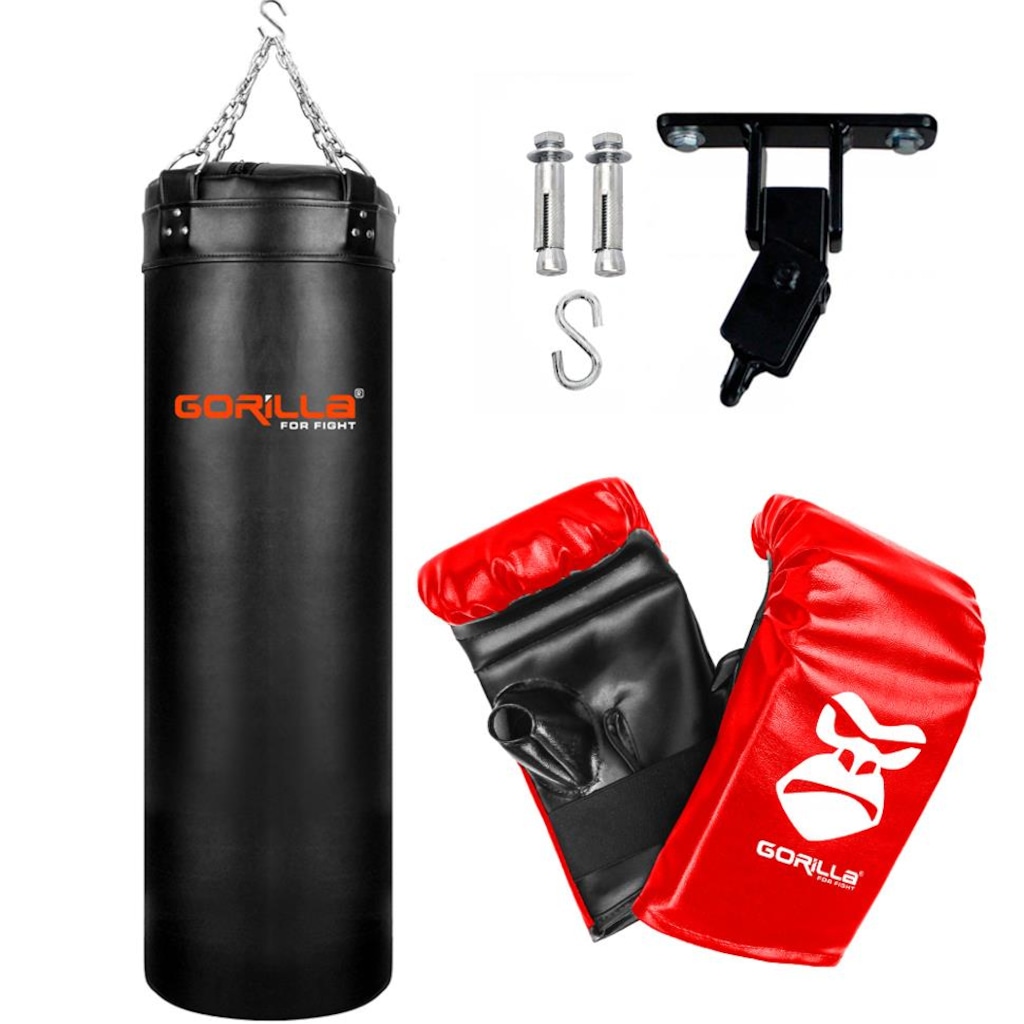 Imagem 2 do produto Kit Gorilla Saco Pancada 120 Cm + Luva + Suporte