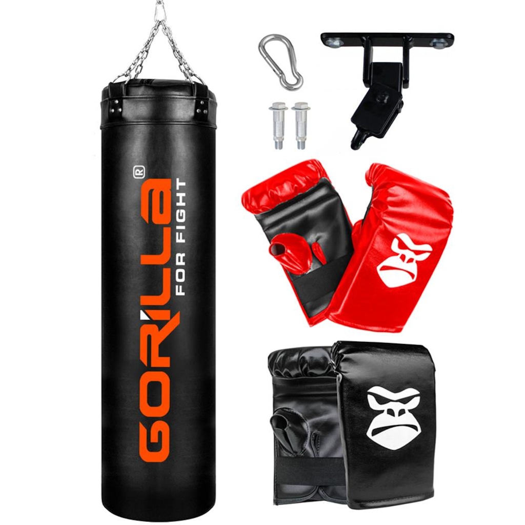 Kit Gorilla Saco de Pancada 180 Cm + 02 Pares de Luva + Suporte