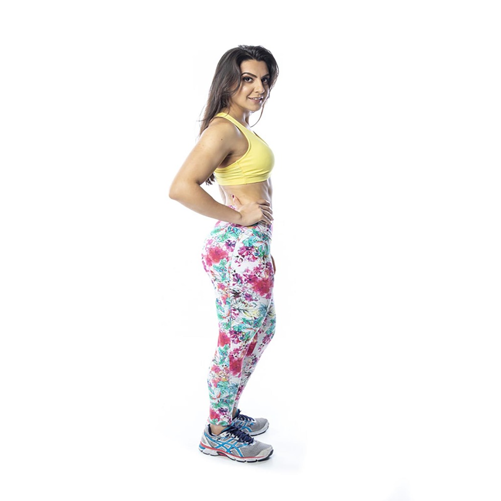 Calça Legging Flor de Ameixa UV50 - Feminina - Foto 1