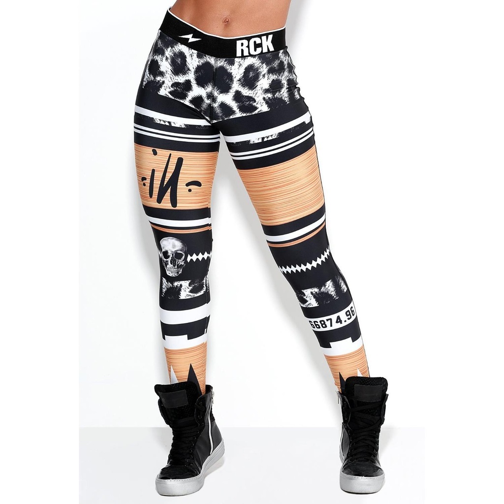 Calça Legging Rock Code Elastic Aztec Print - Feminina - Foto 1