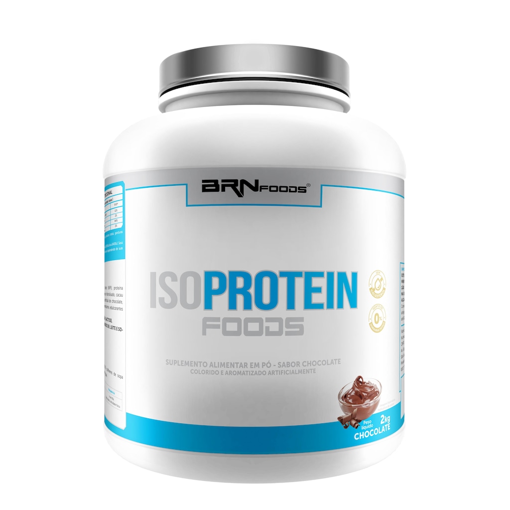 Imagem 2 do produto Kit BRN Foods: Whey Protein Iso - Chocolate - 2Kg - 2 Unidades