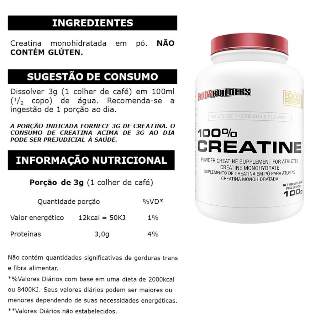 Imagem 3 do produto Kit Whey Protein Waxy Bodybuilders - Morango - 900g + Whey Protein + BCAA + Creatina + Coqueteleira