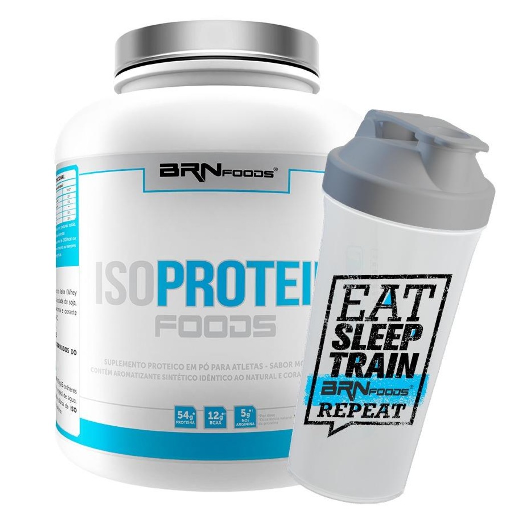 Whey Protein Isolado BRN Foods - 2kg - Baunilha + Coqueteleira