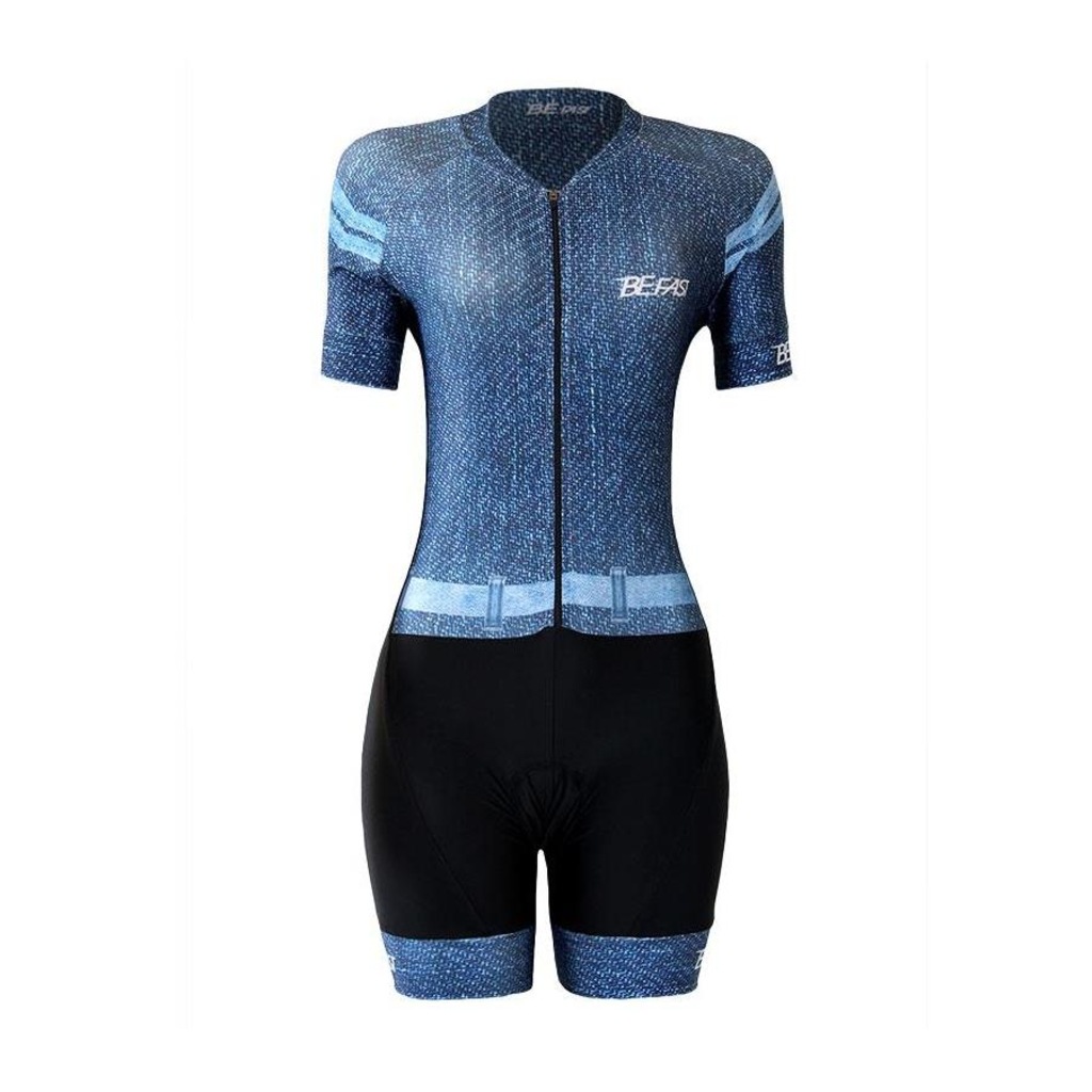 Macaquinho Befast Jeans para Ciclismo - Feminino - Foto 1