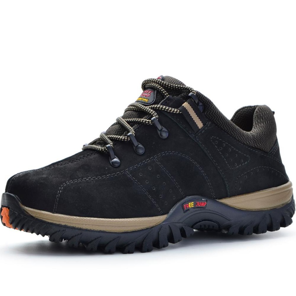 Bota Coturno Free Jump Cano Baixo em Couro - Masculina - Foto 1
