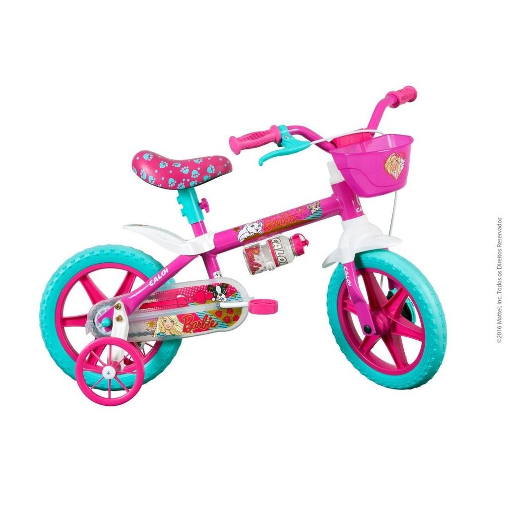 Bicicleta Caloi Barbie com Rodinha - Aro 12 - Infantil - Foto 1
