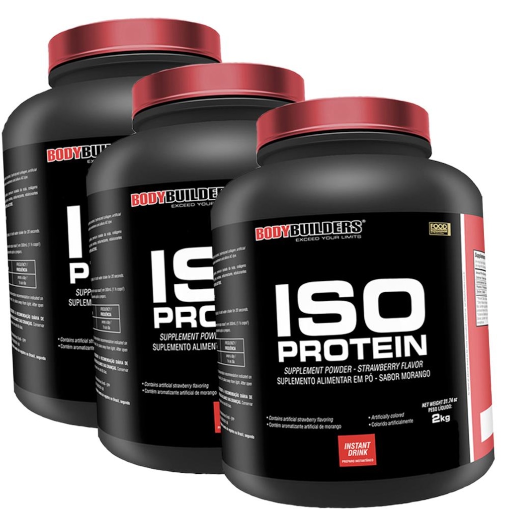 Whey Proten Isolado Bodybuilders- Chocolate - 3 unidades