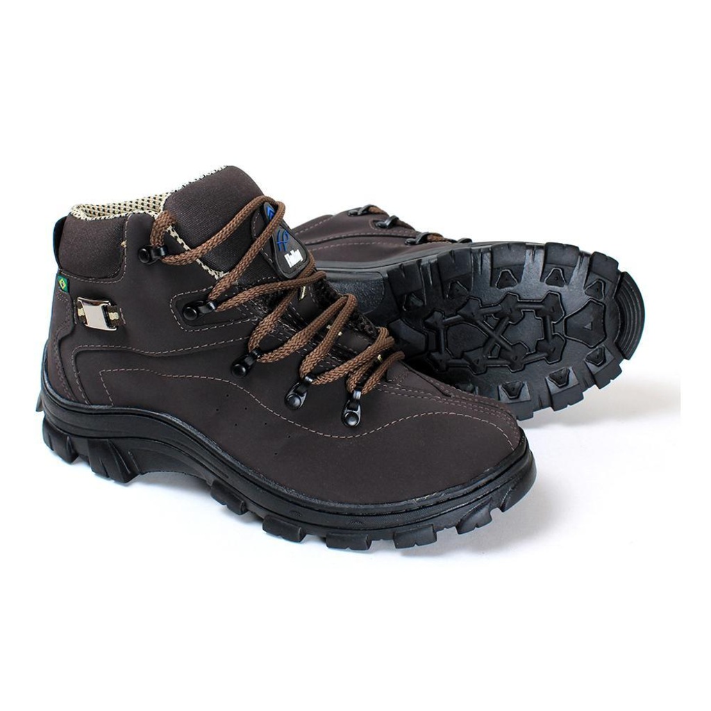 Bota Adventure Coturno Forrado Sola Borracha Macio - Masculina - Foto 1