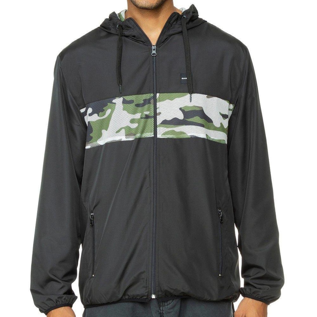 Jaqueta Corta Vento Oakley Windbreaker Repelent Camuflado Blackout - Masculina