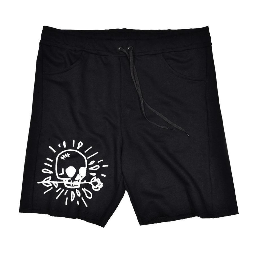 Bermuda Skull Clothing de Moletom Skull Roses - Masculina - Foto 1