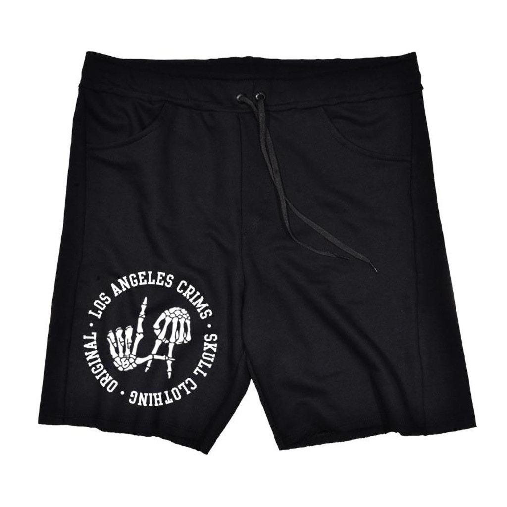 Bermuda Skull Clothing de Moletom Los Angeles Crims - Masculina - Foto 1