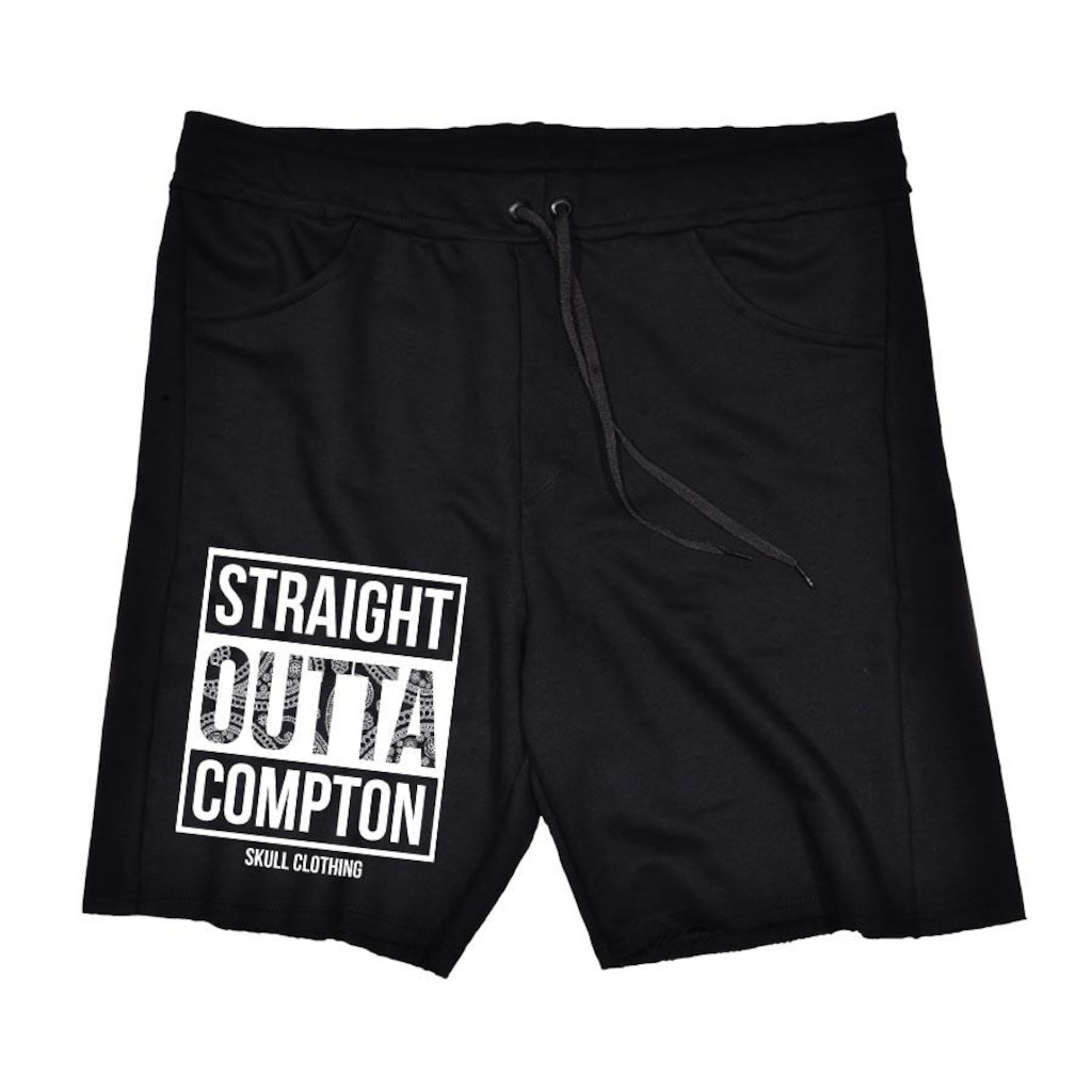 Bermuda Skull Clothing de Moletom Straight Outta Compton - Masculina - Foto 1