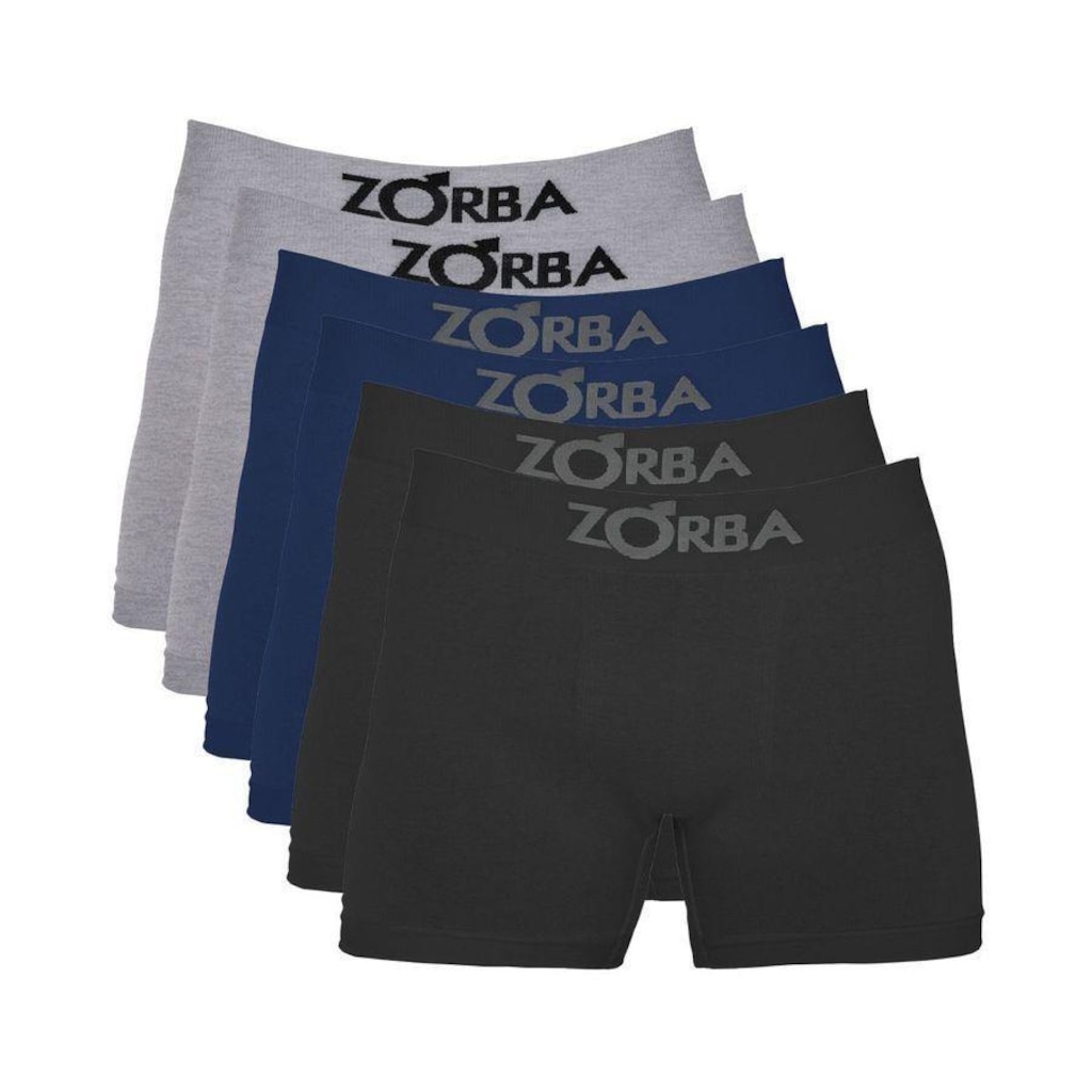 Kit Cuecas Boxer Zorba Algodão Sem Costura - 6 Unidades - Masculina