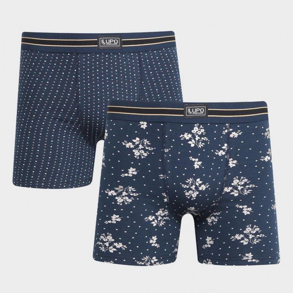 Kit de Cueca Boxer Lupo com 2 Unidades - Adulto - Foto 1