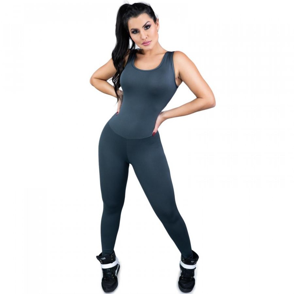 Macacão MVB Modas Longo Suplex Fitness - Feminino - Foto 1