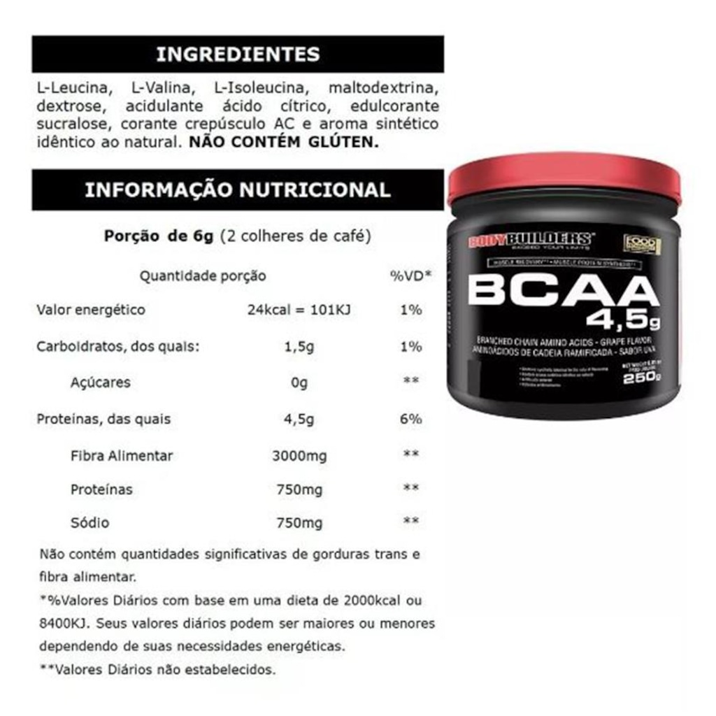 Imagem 3 do produto Kit Giant Mass Bodybuilders - 3kg + Giant Whey + Bcaa 4.5 Powder + Coqueteleira