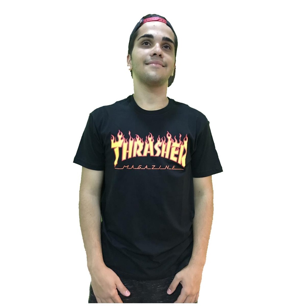 Camiseta Thrasher Flame Logo - Masculina - Foto 1