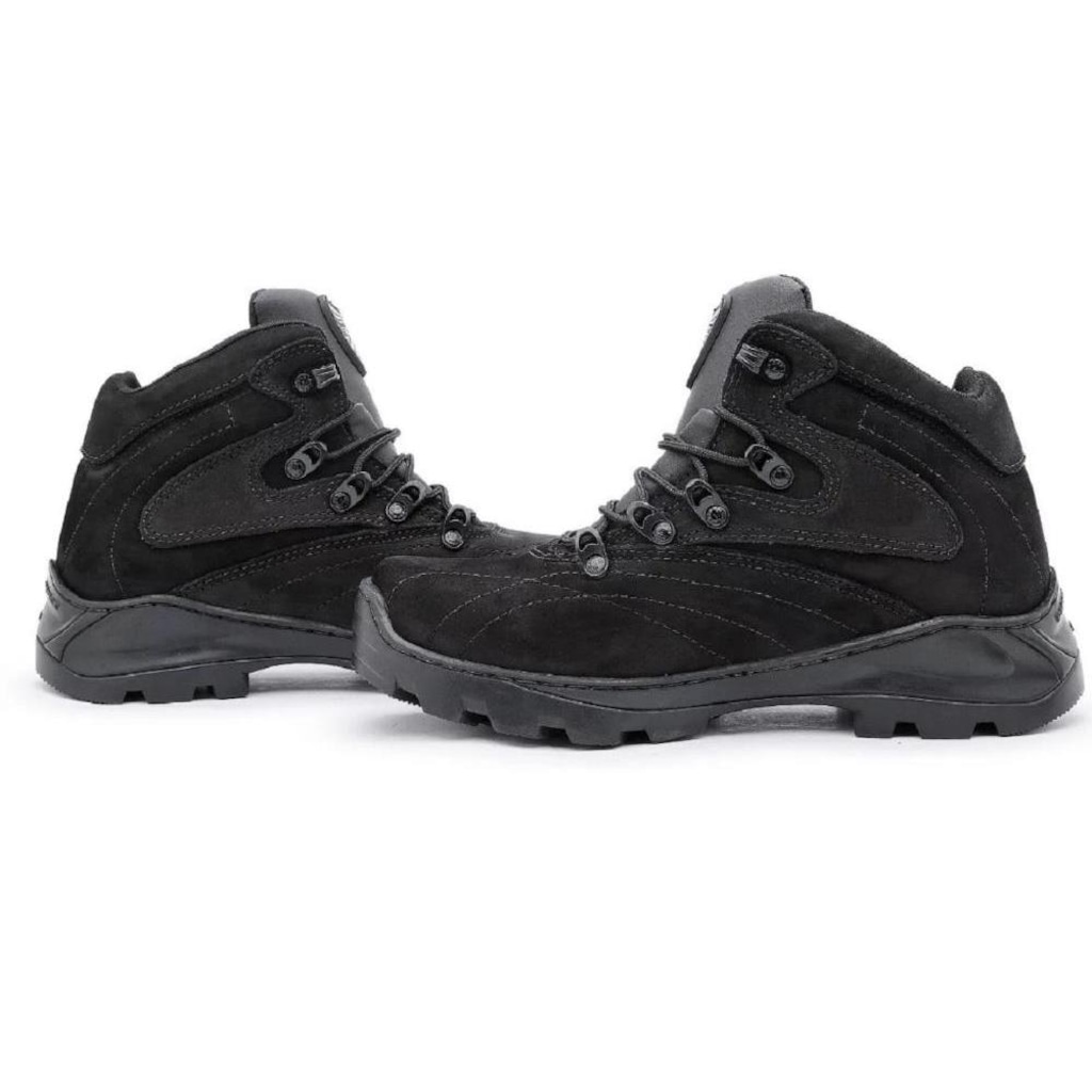 Bota Coturno Acero Cano Baixo Couro Antiderrapante - Adulto - Foto 1