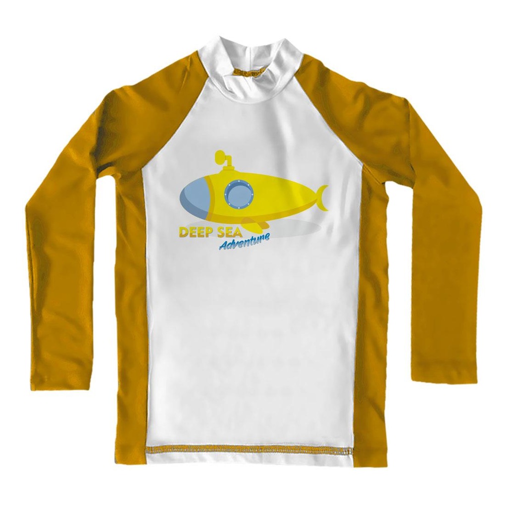 Camiseta Manga Longa de Lycra Comfy Deep Sea - Infantil - Foto 1