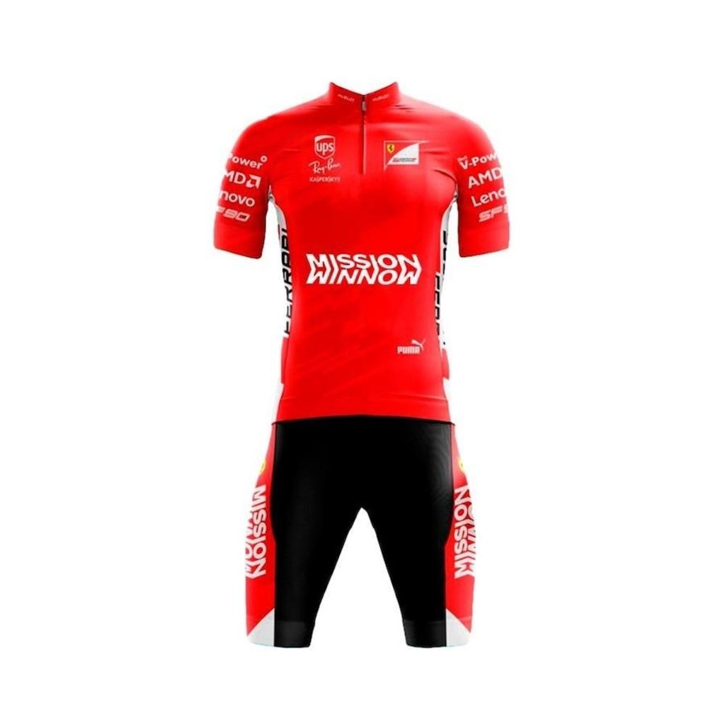 Conjunto de Ciclismo GPX Sports: Bermuda + Camisa Pro Tour Ferrari - Adulto - Foto 1
