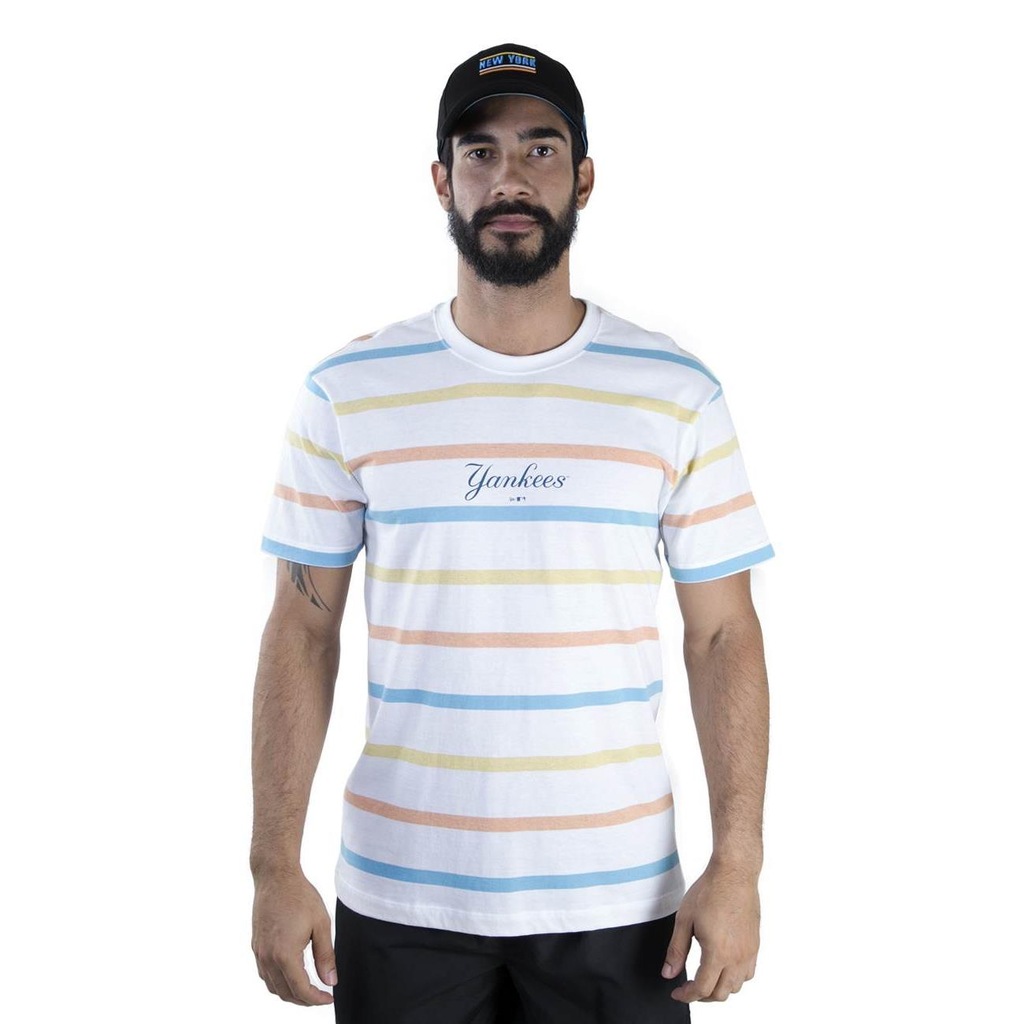 Camiseta New Era MLB New York Yankees Color Stripe Full - Masculina - Foto 1