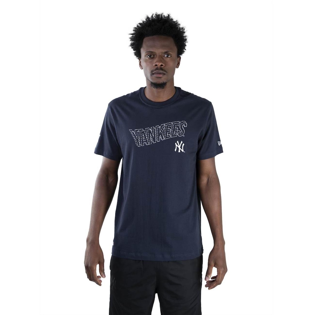 Camiseta New Era MLB New York Yankees Outline Pontilhado - Masculina - Foto 1