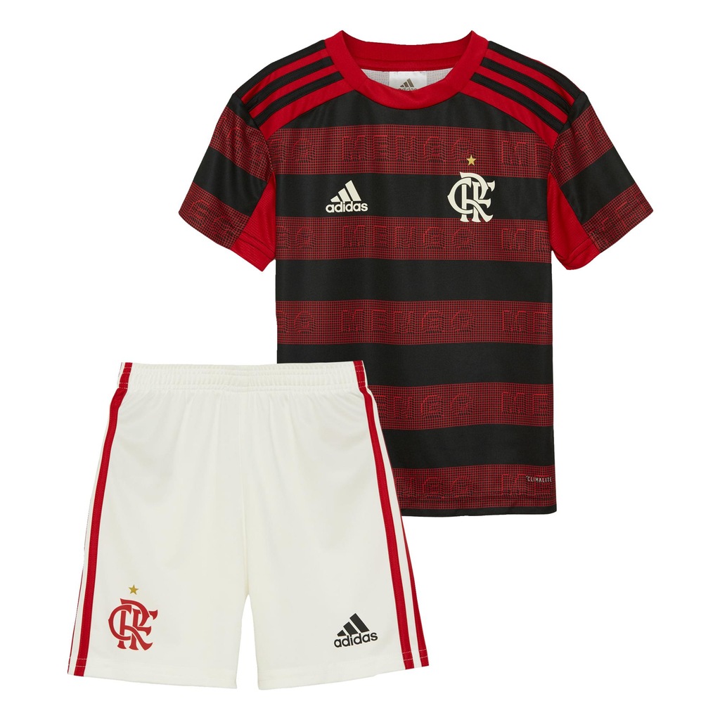 Kit de Futebol Flamengo adidas 1: Camisa + Calção - Infantil - Foto 1