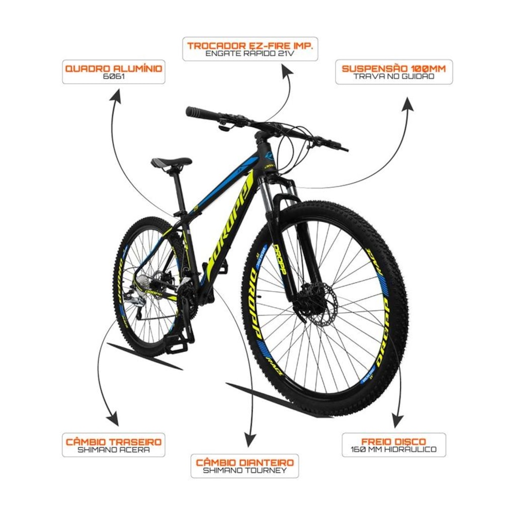 Bicicleta Dropp Z3-20 Aro 29 - Freio a Disco - Câmbio Shimano - 27