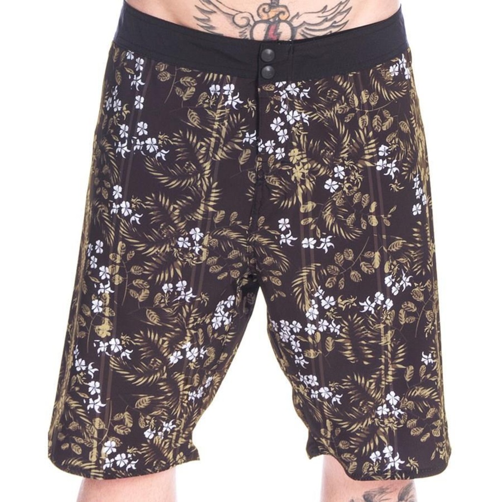 Bermuda Long Island Flower Ocre - Masculina - Foto 1