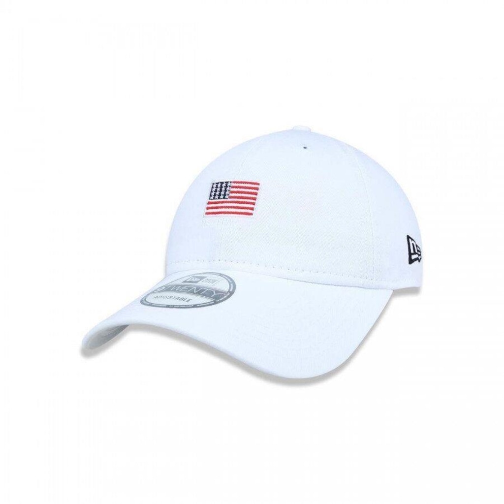 Boné Aba Curva New Era 9Twenty Bandeira Estados Unidos St Mini Flag White - Ajustável - Adulto - Foto 1