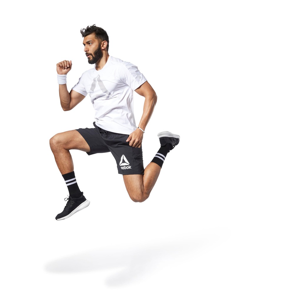 Short Reebok Treino Bolsos Logo 100% Poliéster - Masculino - Foto 1