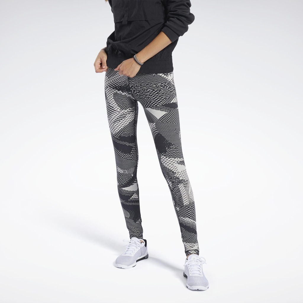 Calça Legging Reebok Lux 2.0 Geo Static - Feminina - Foto 1