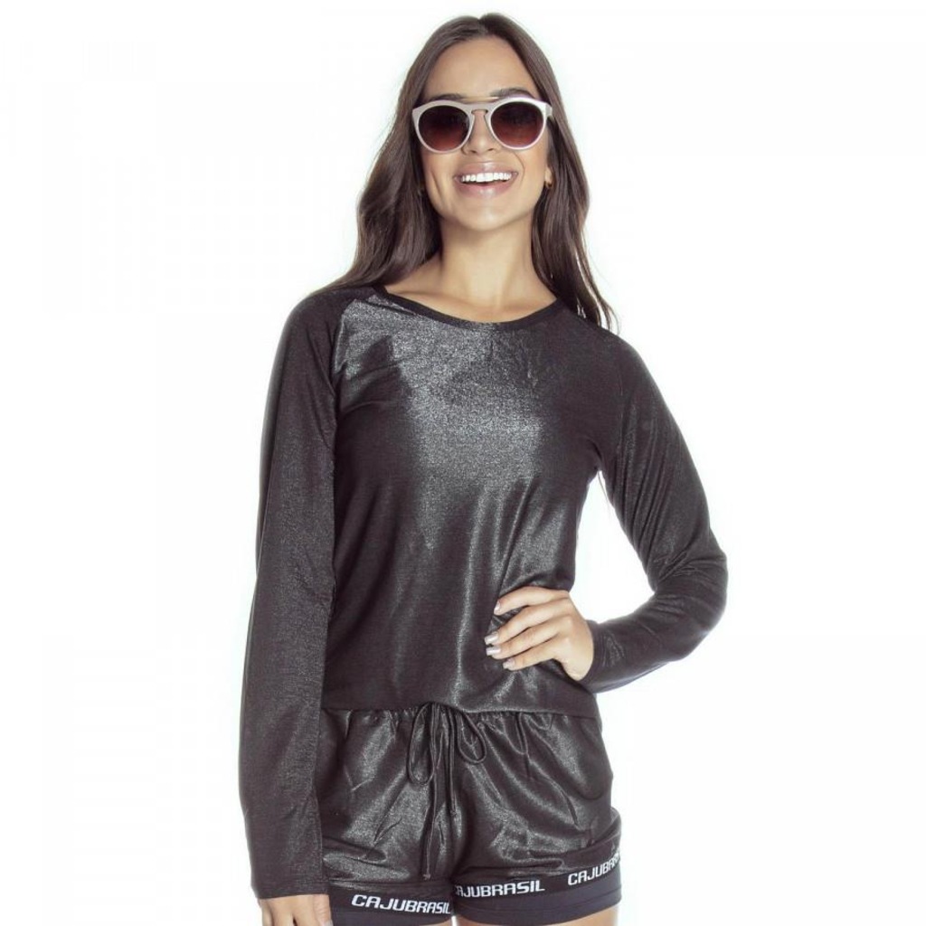 Camiseta Manga Longa Caju Brasil Road - Adulto - Foto 1