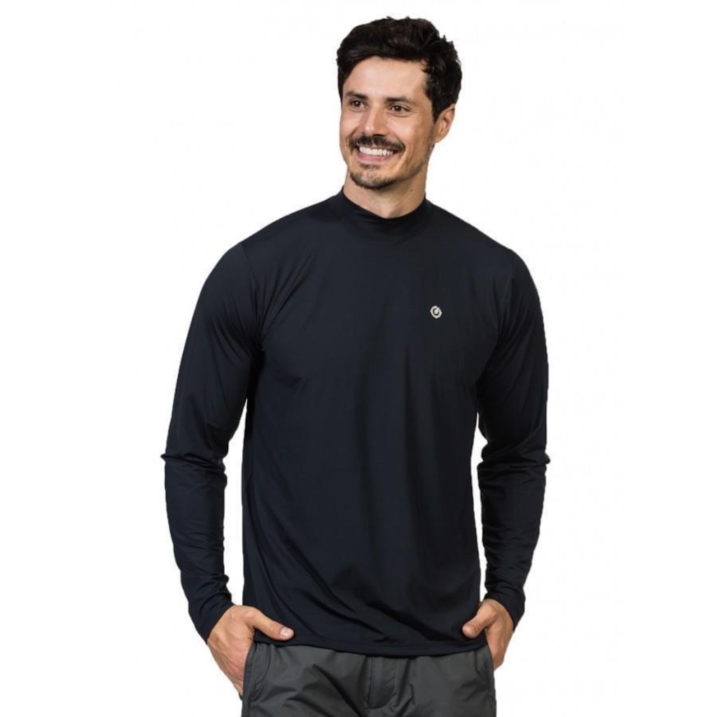 Camiseta Manga Longa Extreme UV Gola Alta Ice Proteção Solar - Masculina