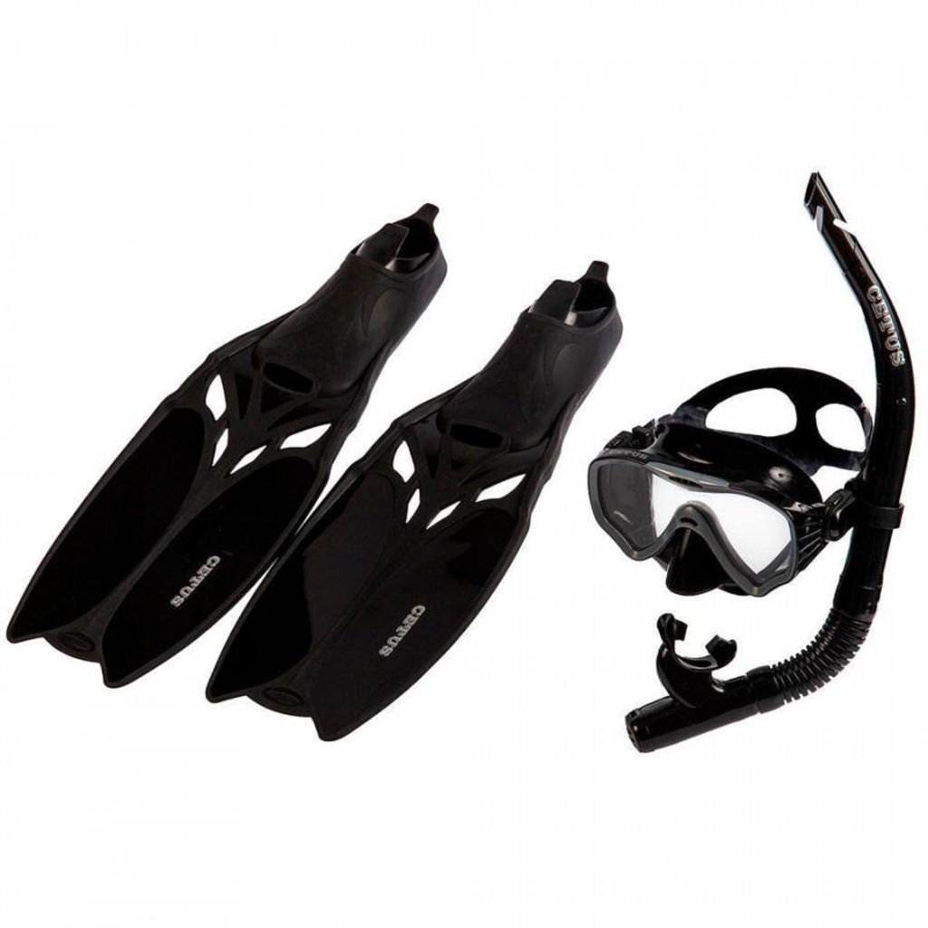 Kit de Mergulho Cetus: Máscara + Respirador + Nadadeiras Cobia Pro - Adulto - Foto 2