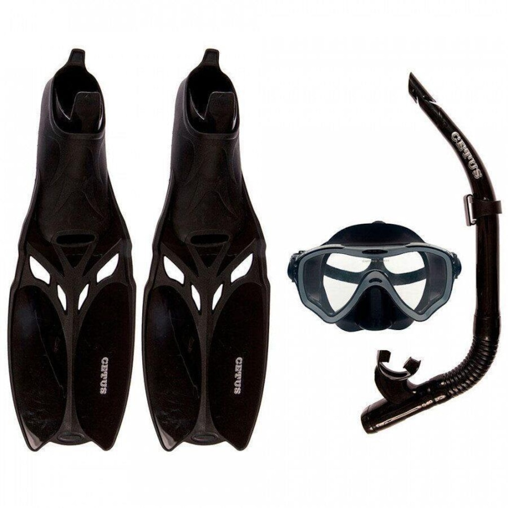 Kit de Mergulho Cetus: Máscara + Respirador + Nadadeiras Cobia Pro - Adulto - Foto 1
