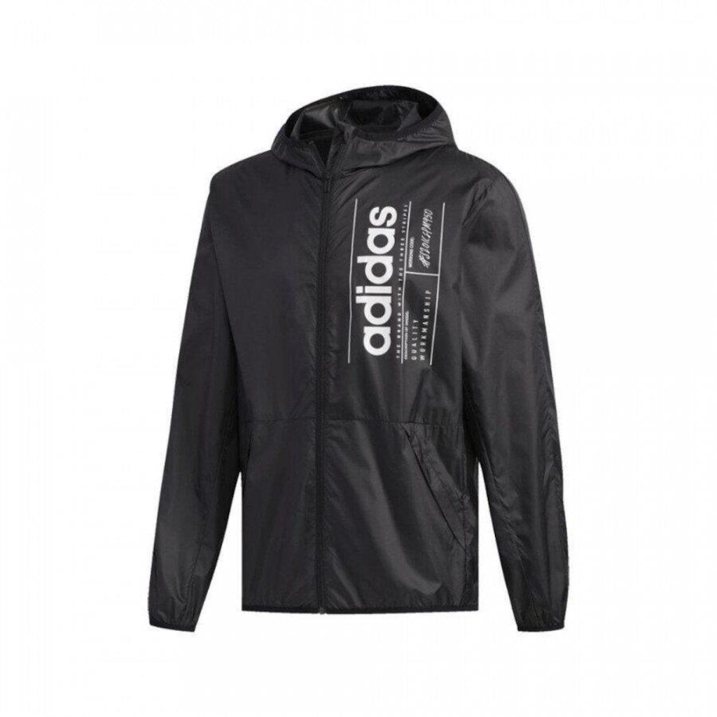 Jaqueta Corta-Vento com Capuz adidas BB Windbreaker - Masculina - Foto 1