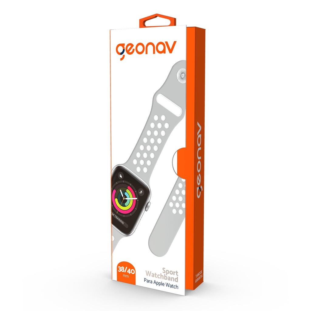 PULSEIRA SPORT APPLE WATCH 38/40 - CINZA/BRANCA WBS40GW - Foto 1